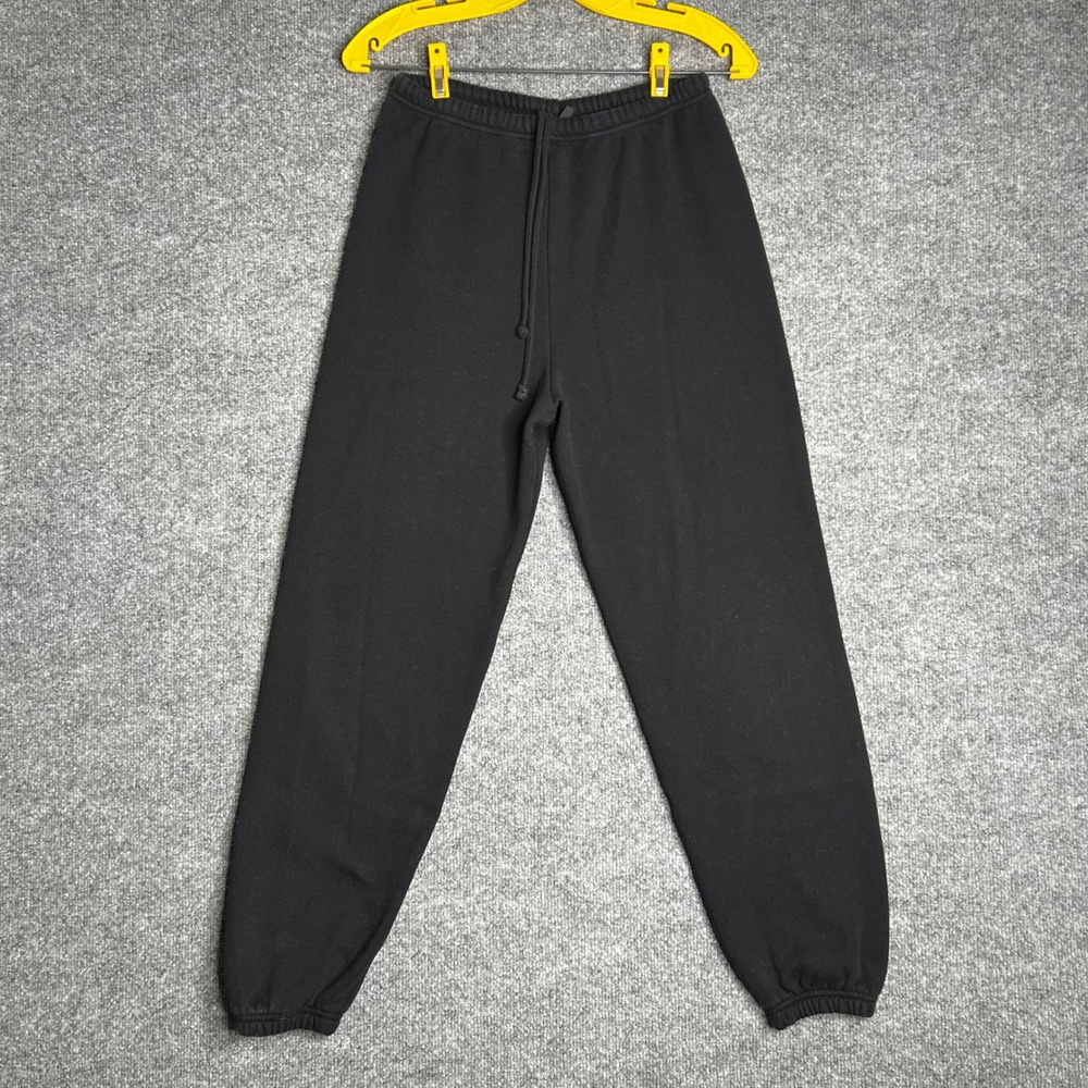 Skims Cotton Fleece Jogger Sweatpants Soot Black XS High Rise Drawstring